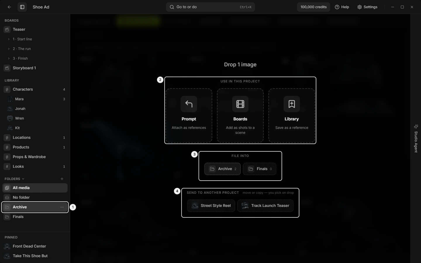 Dragging a Media card over a folder in the dock