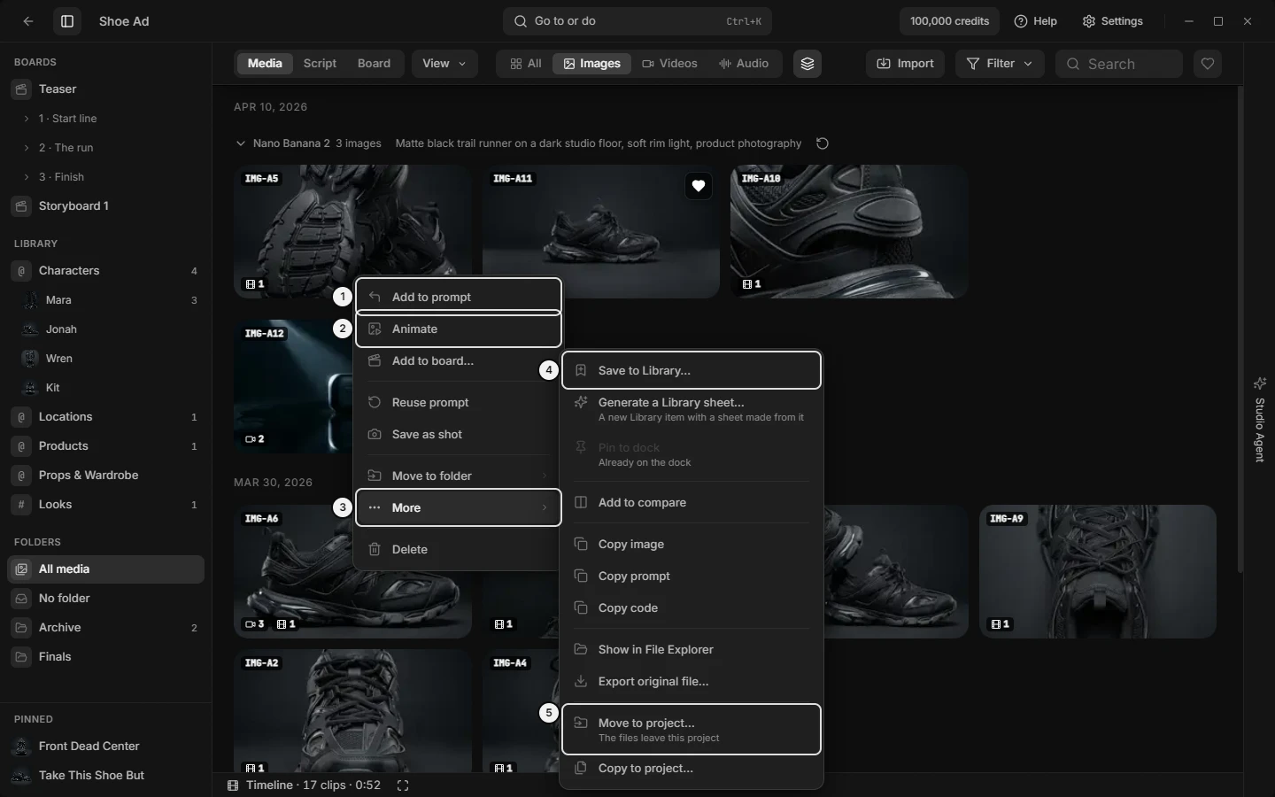 The right-click menu on a picture