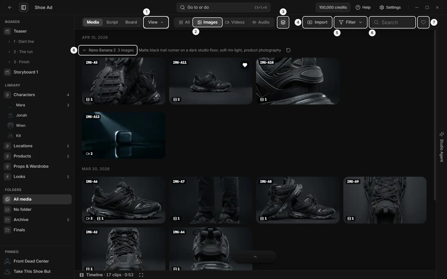 The Media tab on Images
